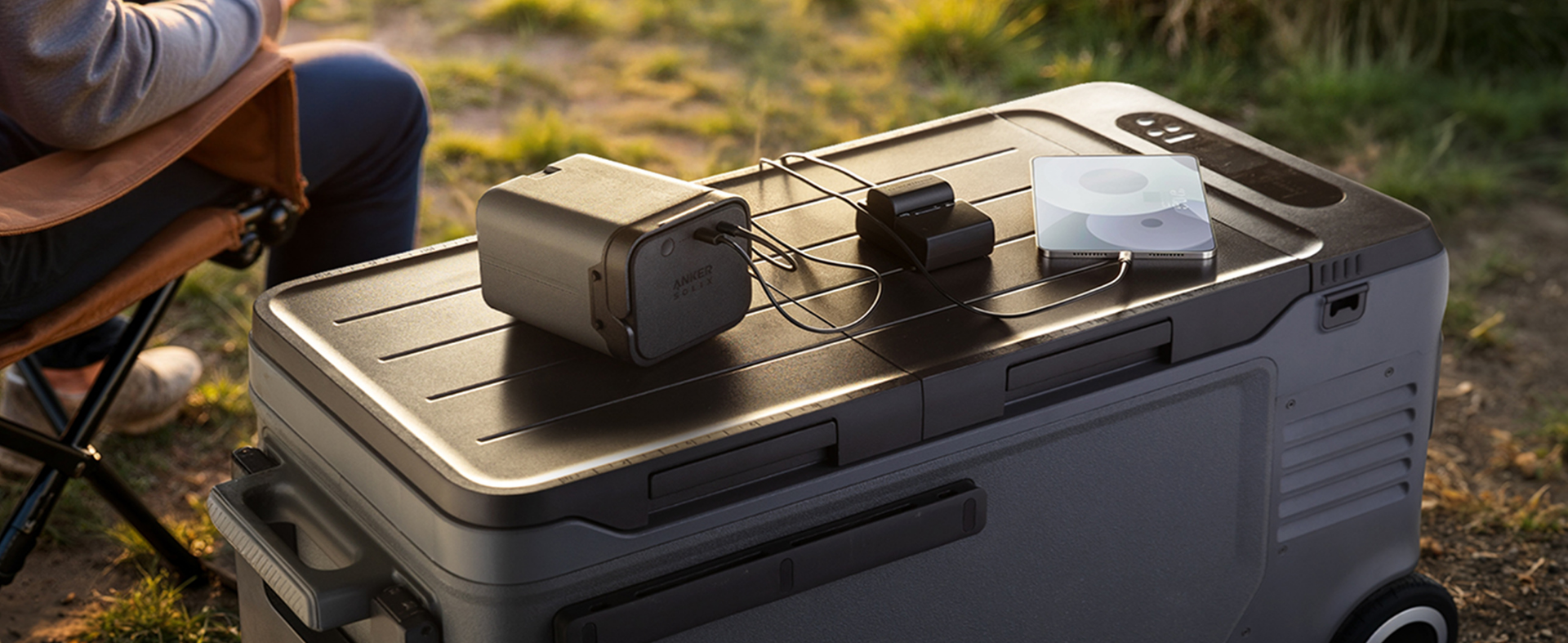 Portable power station charging electronic devices