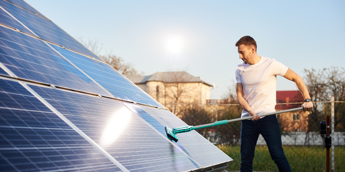 Solar Array ground mount cleaning 