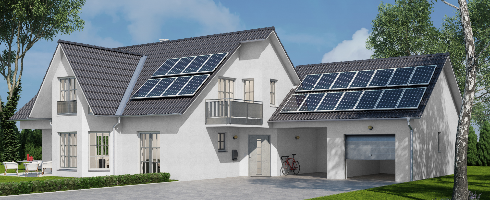 Large home with solar panels