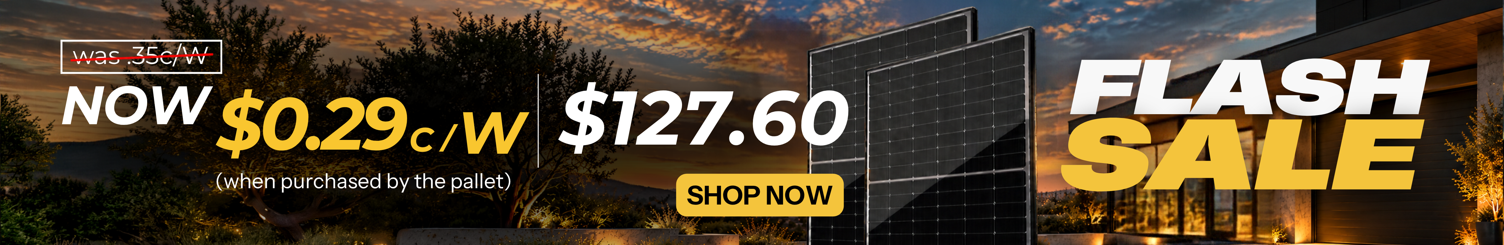 ZnShine 440W pallet flash sale only $0.29 per watt when purchased by the pallet. Shop now!